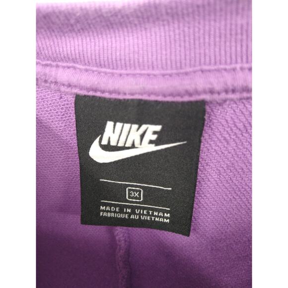 Nike Womens Varsity Shorts Romper Plus 3X Stretch Cotton Terry‎ Purple Nebula - Picture 6 of 12